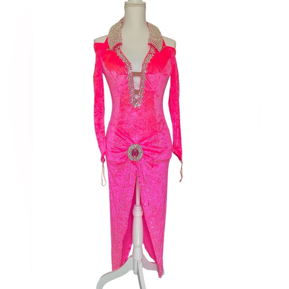 Ballroom costume hot pink Latin dress